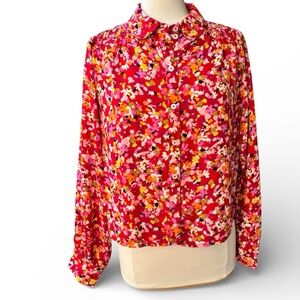 Sanctuary Women’s Flowers Pink Cami Shirt Blouse Medium Fairy Feminine
